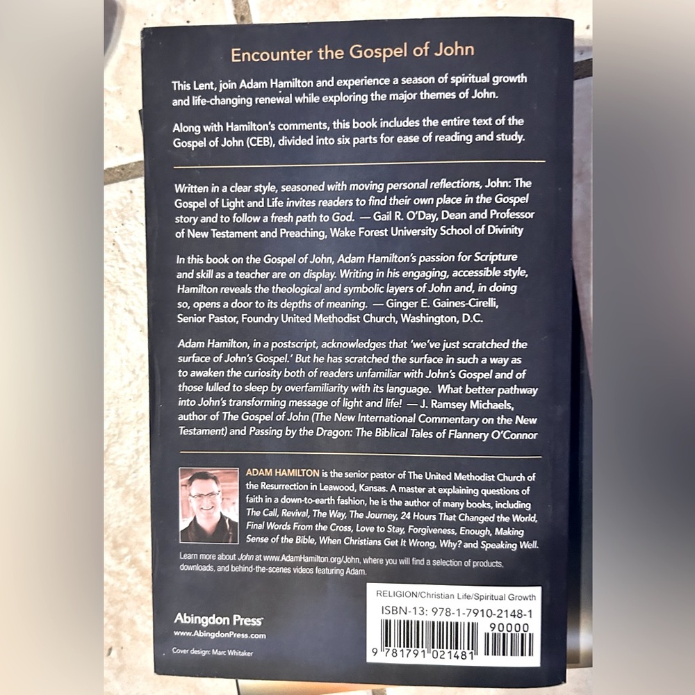 John: The Gospel of Light and Life Book by Adam Hamilton - Picture 2 of 2
